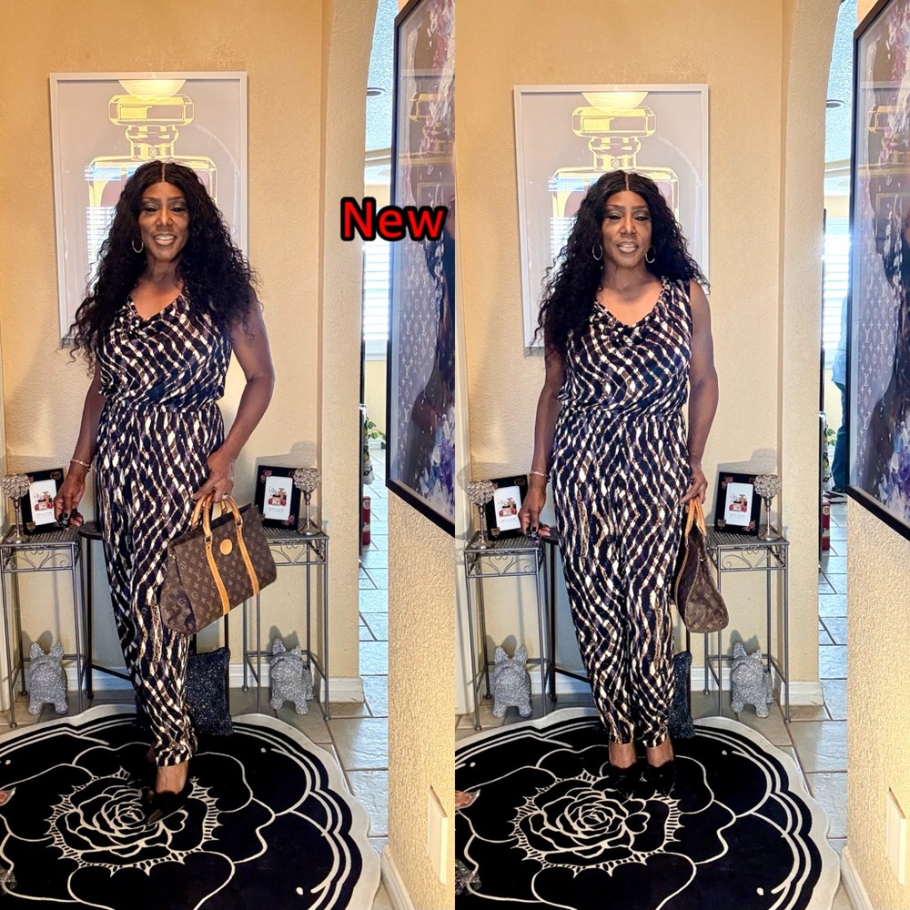 Bold Elements Black And Cream Patterned Jumpsuit - image 8